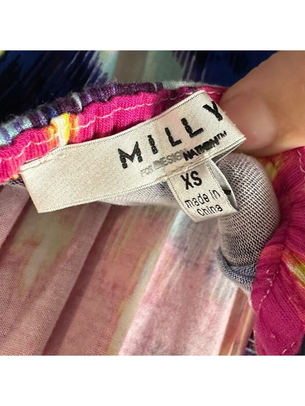 NWT MILLY for DesigNation Watercolor Sleeveless Mini Romper, Size XS - Picture 7 of 7